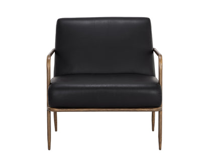 NAHLA LATHAN LOUNGE CHAIR - CHARCOAL BLACK LEATHER