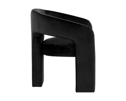 NAHLA ISIDORE DINING ARMCHAIR - ABBINGTON BLACK