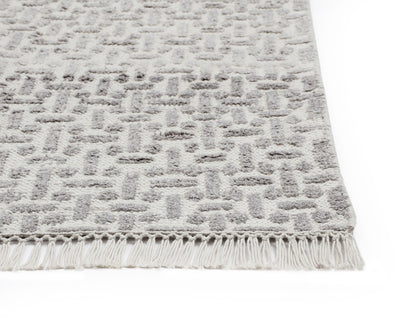 NAHLA INGRID HAND-KNOTTED RUG - GREY / IVORY - 5' X 8'