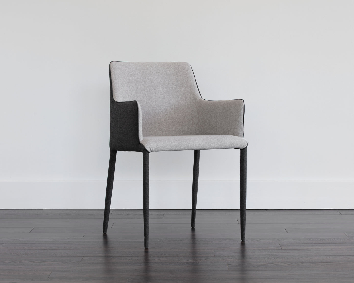 NAHLA RENEE DINING ARMCHAIR - ARMOUR GREY / DARK SLATE