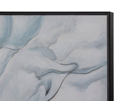 NAHLA GLACIAL ROCK - 48" X 72" - BLACK FLOATER FRAME