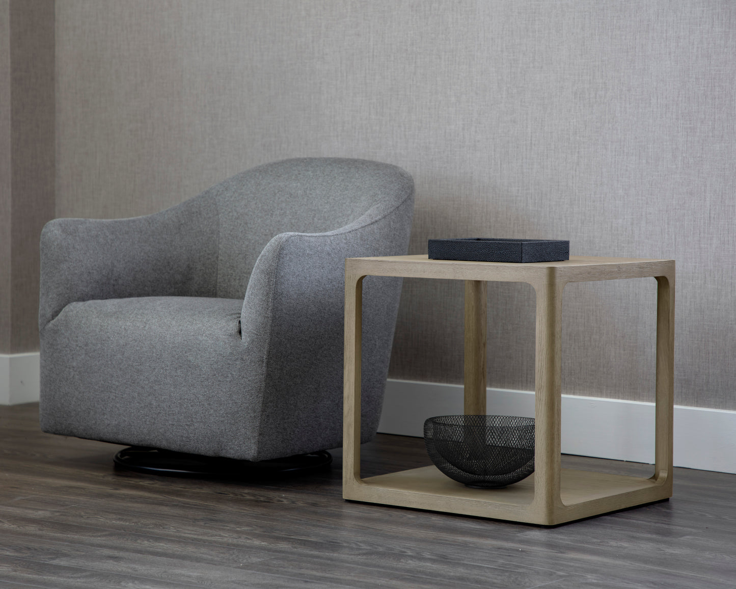 NAHLA DONCASTER SIDE TABLE - SMOKE GREY