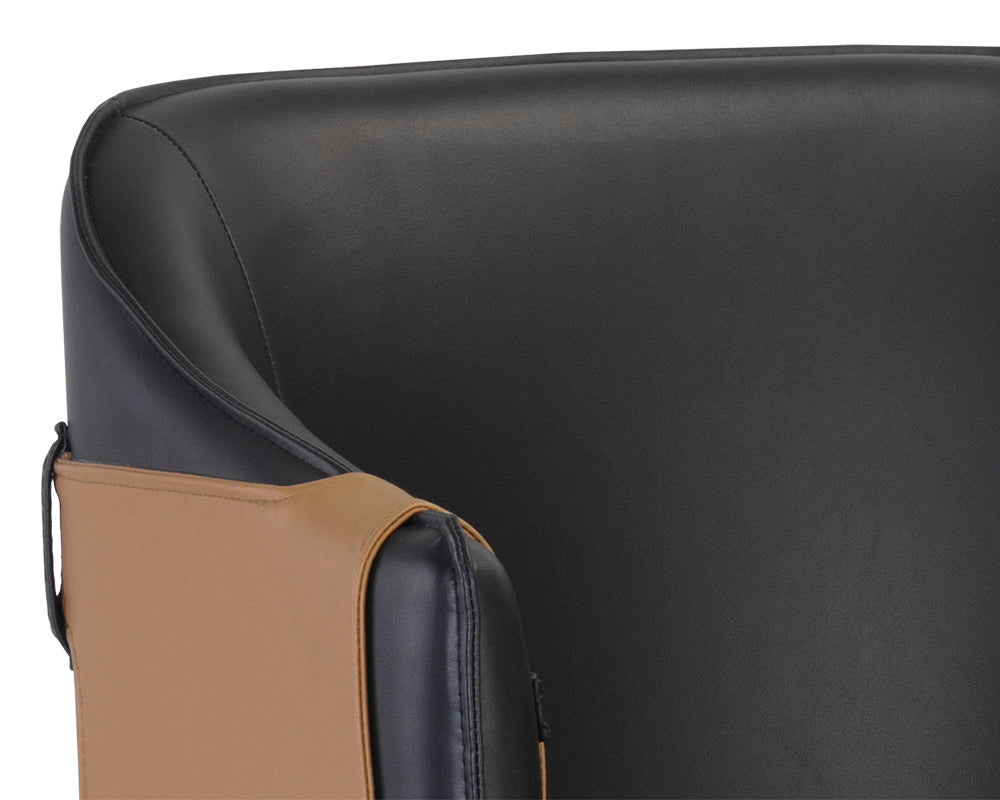 NAHLA CHRISTIAN COUNTER STOOL - NAPA BLACK / NAPA COGNAC
