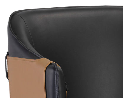 NAHLA CHRISTIAN COUNTER STOOL - NAPA BLACK / NAPA COGNAC