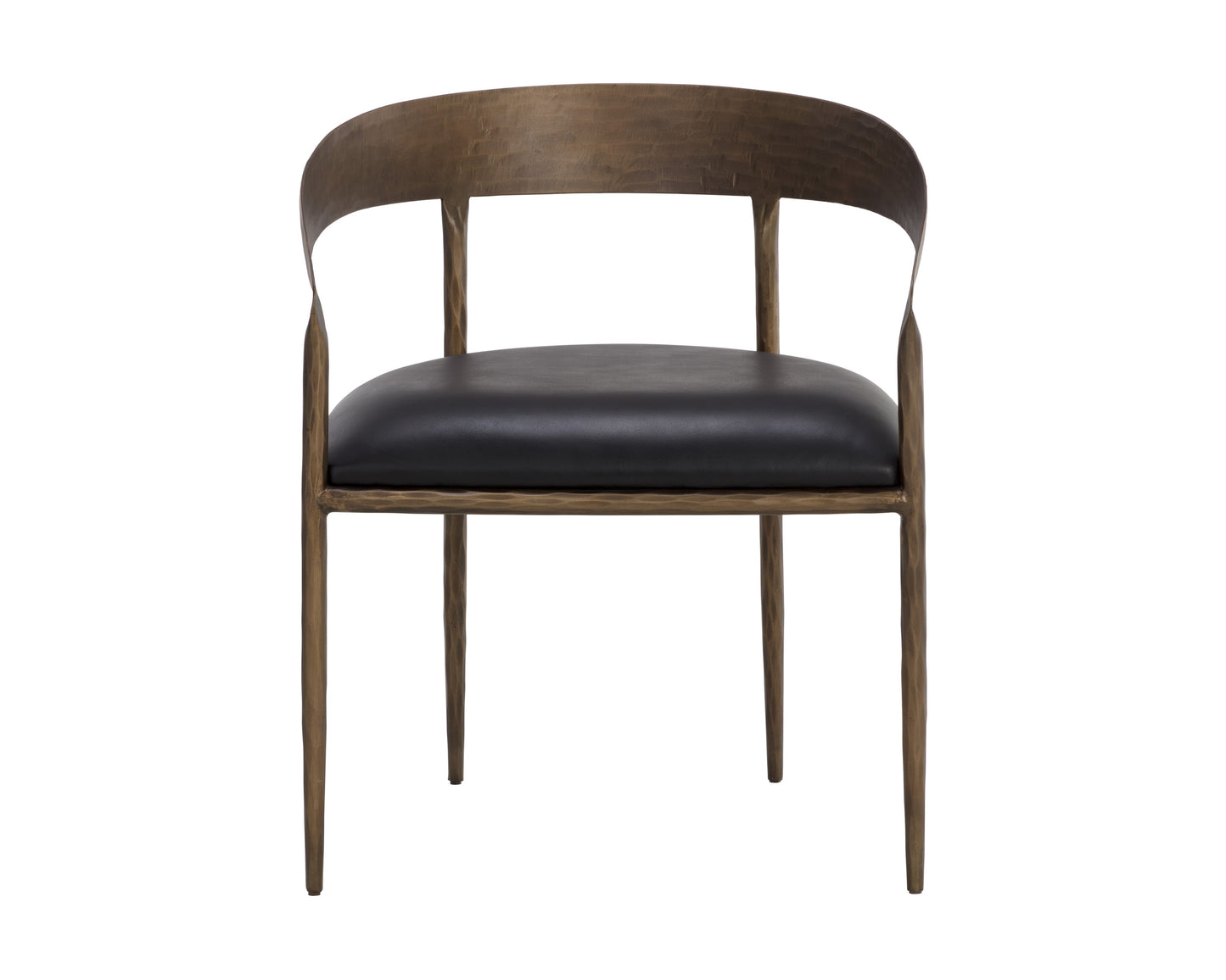 NAHLA ZANATTA DINING ARMCHAIR - CHARCOAL BLACK LEATHER