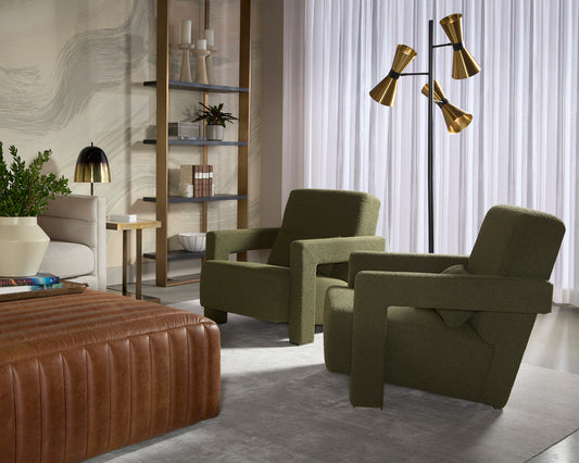 NAHLA FORESTER LOUNGE CHAIR - COPENHAGEN OLIVE