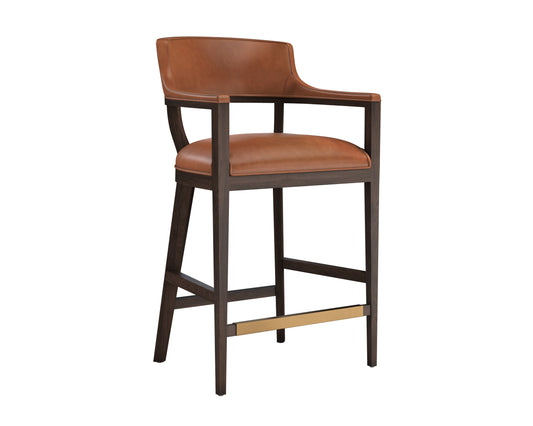 NAHLA BRYLEA BARSTOOL - BROWN - SHALIMAR TOBACCO LEATHER