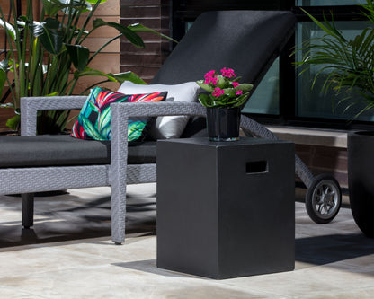 NAHLA CASTOR END TABLE - BLACK
