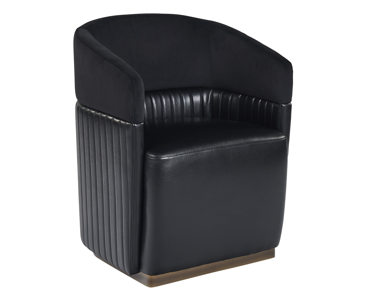 NAHLA GENVAL WHEELED LOUNGE CHAIR - ABBINGTON BLACK / CANTINA BLACK