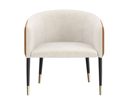 NAHLA ASHER LOUNGE CHAIR - MEG TAUPE / MEG GOLD