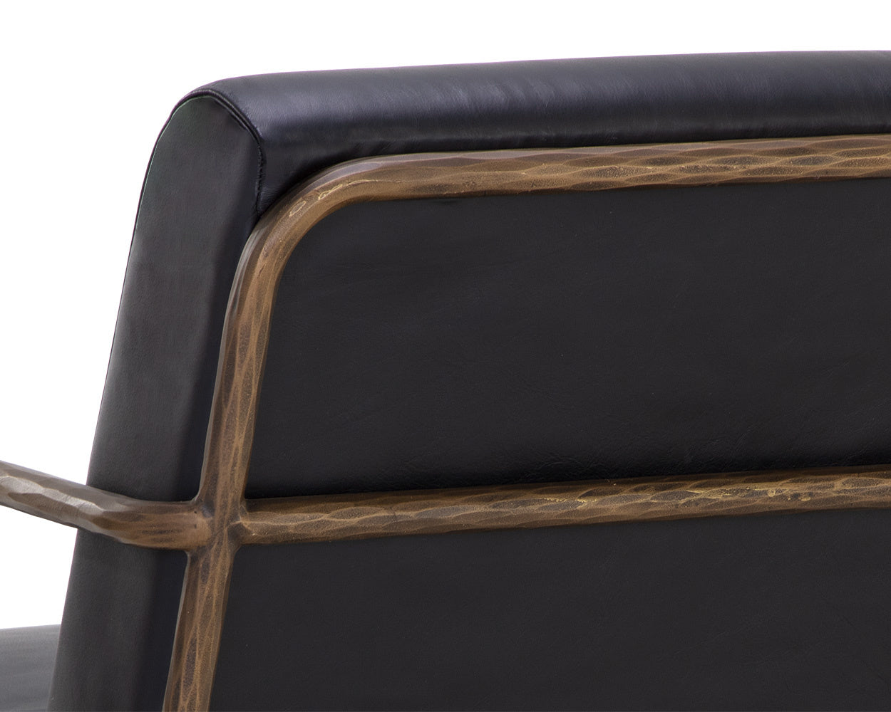 NAHLA LATHAN LOUNGE CHAIR - CHARCOAL BLACK LEATHER