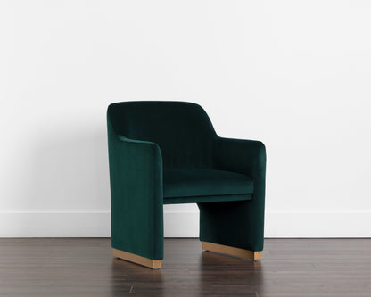NAHLA JAIME DINING ARMCHAIR - MEG DARK EMERALD
