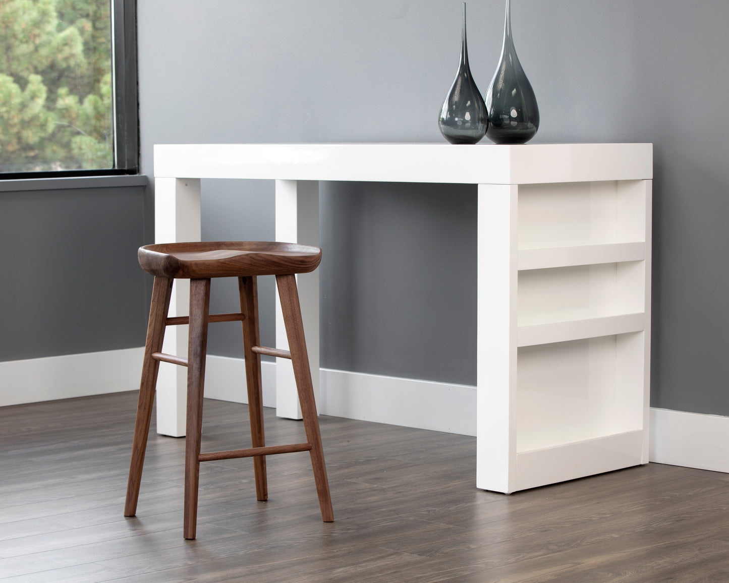 NAHLA DOMINIC COUNTER STOOL - WALNUT