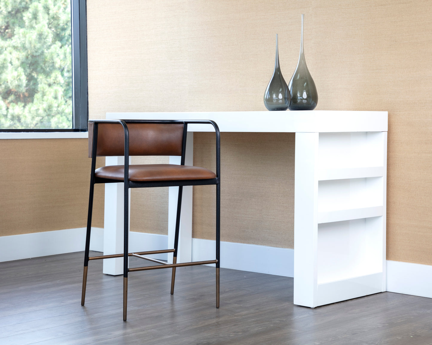 NAHLA BRENAN COUNTER STOOL - BRAVO COGNAC