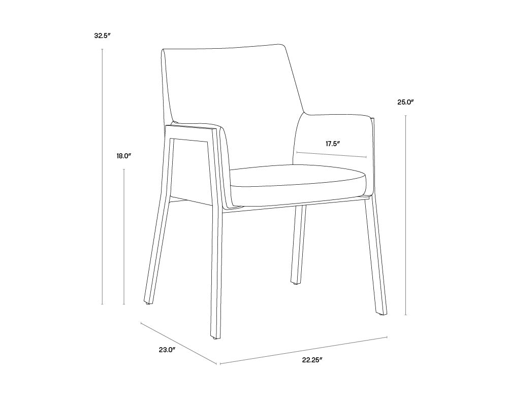 NAHLA BERNADETTE DINING ARMCHAIR - BRAVO ADMIRAL