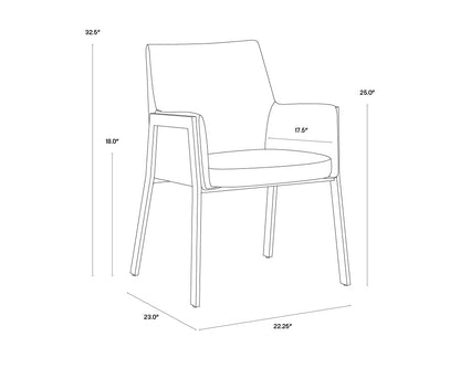 NAHLA BERNADETTE DINING ARMCHAIR - BRAVO ADMIRAL