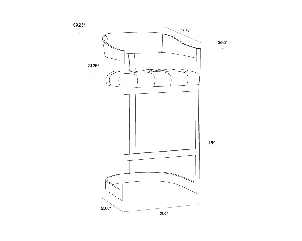 NAHLA BEAUMONT BARSTOOL - ANTIQUE BRASS - CANTINA BLACK