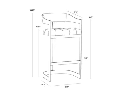 NAHLA BEAUMONT BARSTOOL - ANTIQUE BRASS - CANTINA BLACK