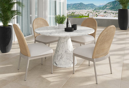 NAHLA CALANDRI DINING CHAIR - GREIGE - LOUIS CREAM