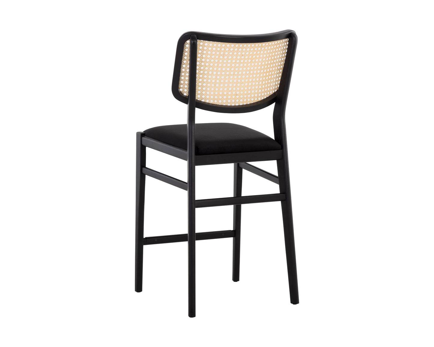 NAHLA ANNEX COUNTER STOOL - VELVET BLACK / NATURAL
