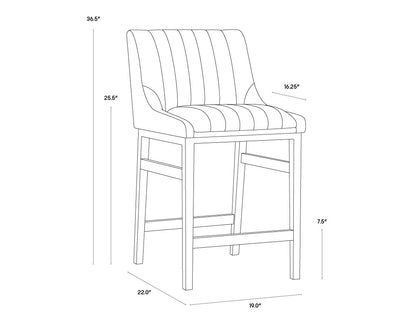 NAHLA HALDEN COUNTER STOOL - BEIGE LINEN