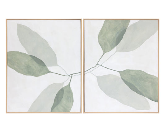 NAHLA CALM REFLECTION (SET OF 2) - 40" X 50" - NATURAL FLOATER FRAME