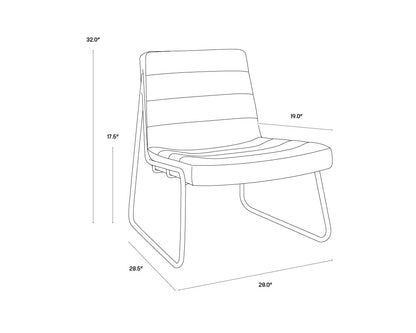 NAHLA ANTON LOUNGE CHAIR - BRAVO COGNAC