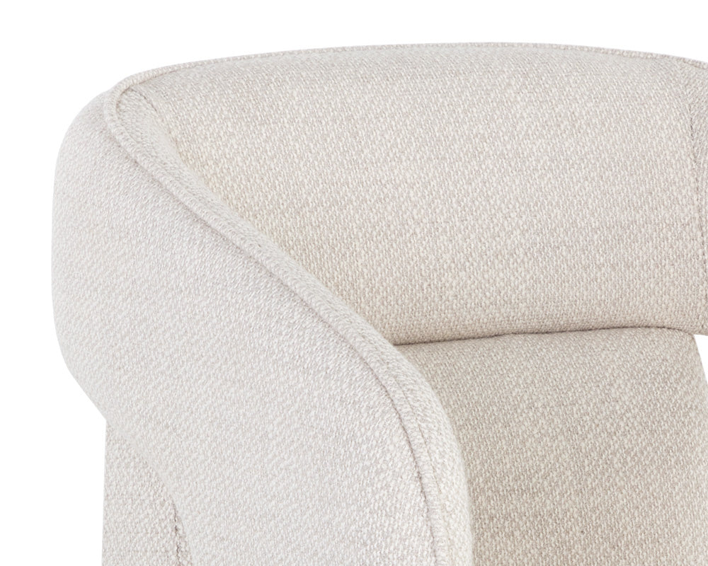 NAHLA KENDRICK WHEELED DINING ARMCHAIR - MOTO STUCCO