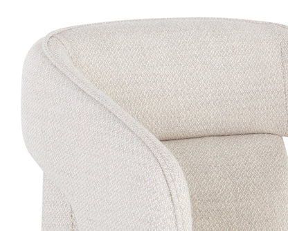 NAHLA KENDRICK WHEELED DINING ARMCHAIR - MOTO STUCCO
