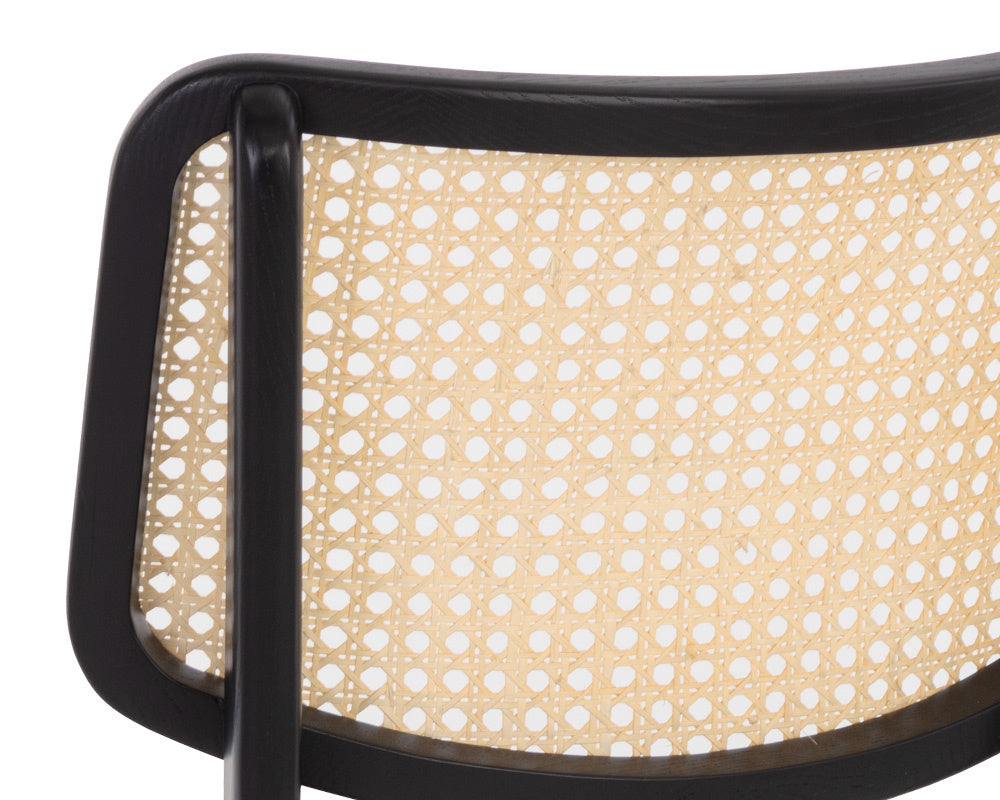 NAHLA ANNEX COUNTER STOOL - VELVET BLACK / NATURAL