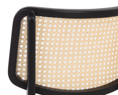 NAHLA ANNEX COUNTER STOOL - VELVET BLACK / NATURAL