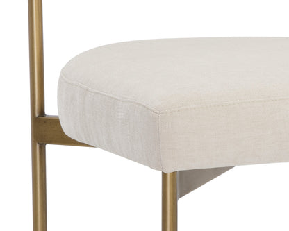 NAHLA SENECA DINING CHAIR - ANTIQUE BRASS - DANNY IVORY