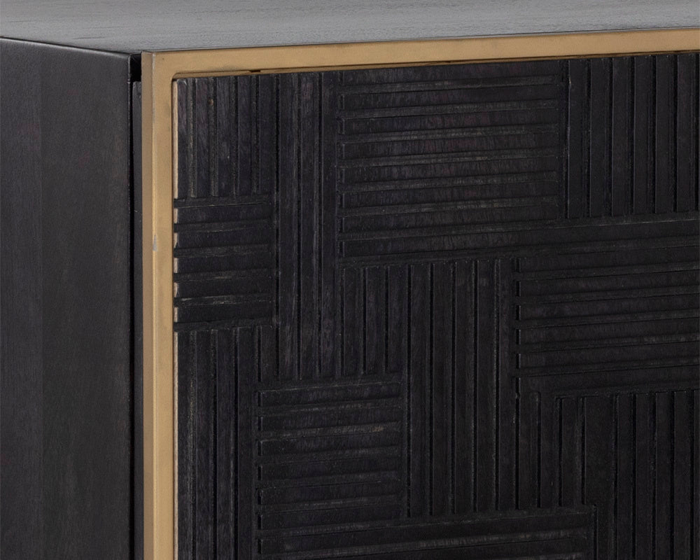 NAHLA MARKWOOD SIDEBOARD - BRASS - DARK BROWN