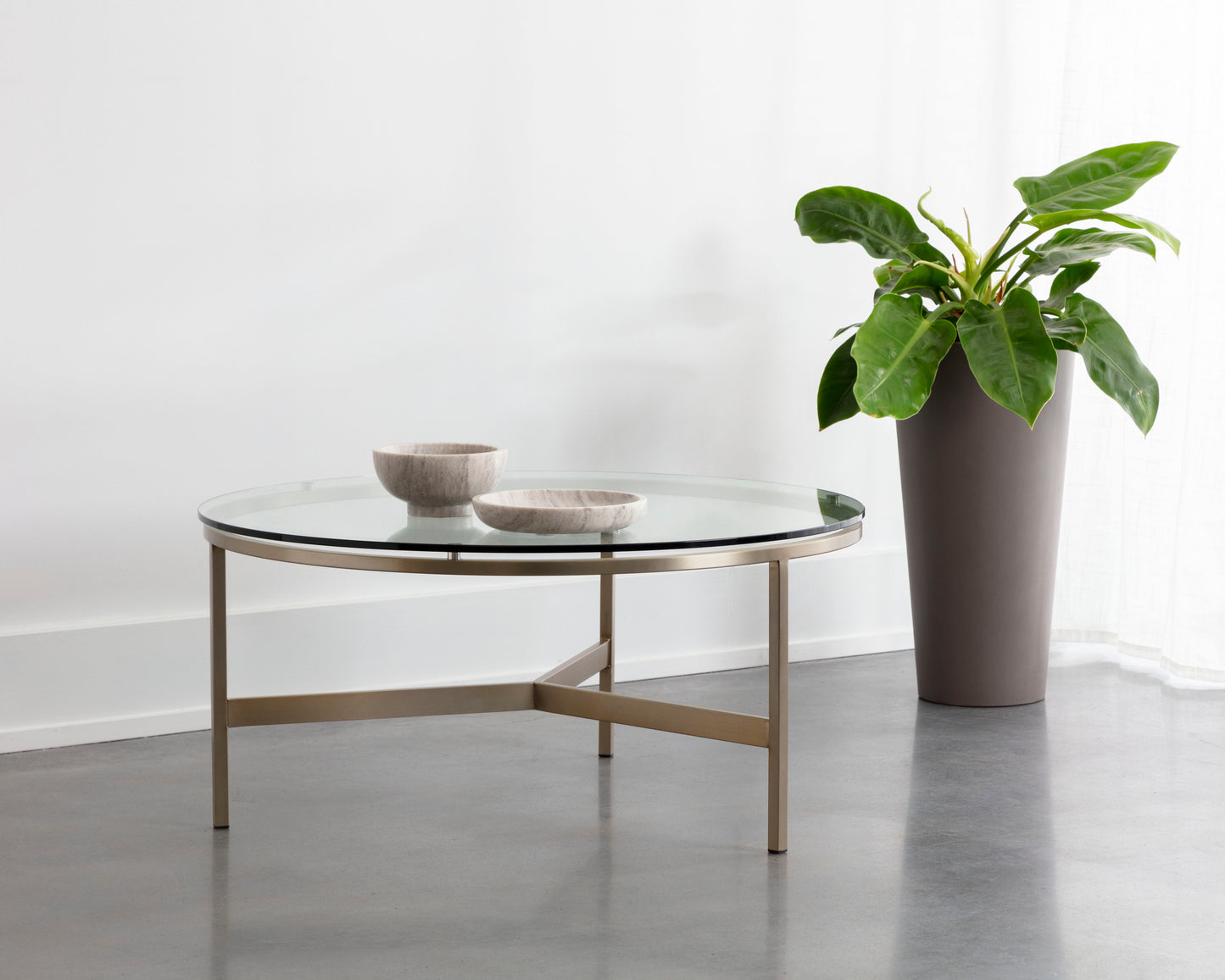 NAHLA FLATO COFFEE TABLE - ANTIQUE BRASS