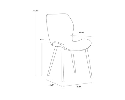 NAHLA LYLA DINING CHAIR - CHAMPAGNE GOLD - ANTIQUE BLACK