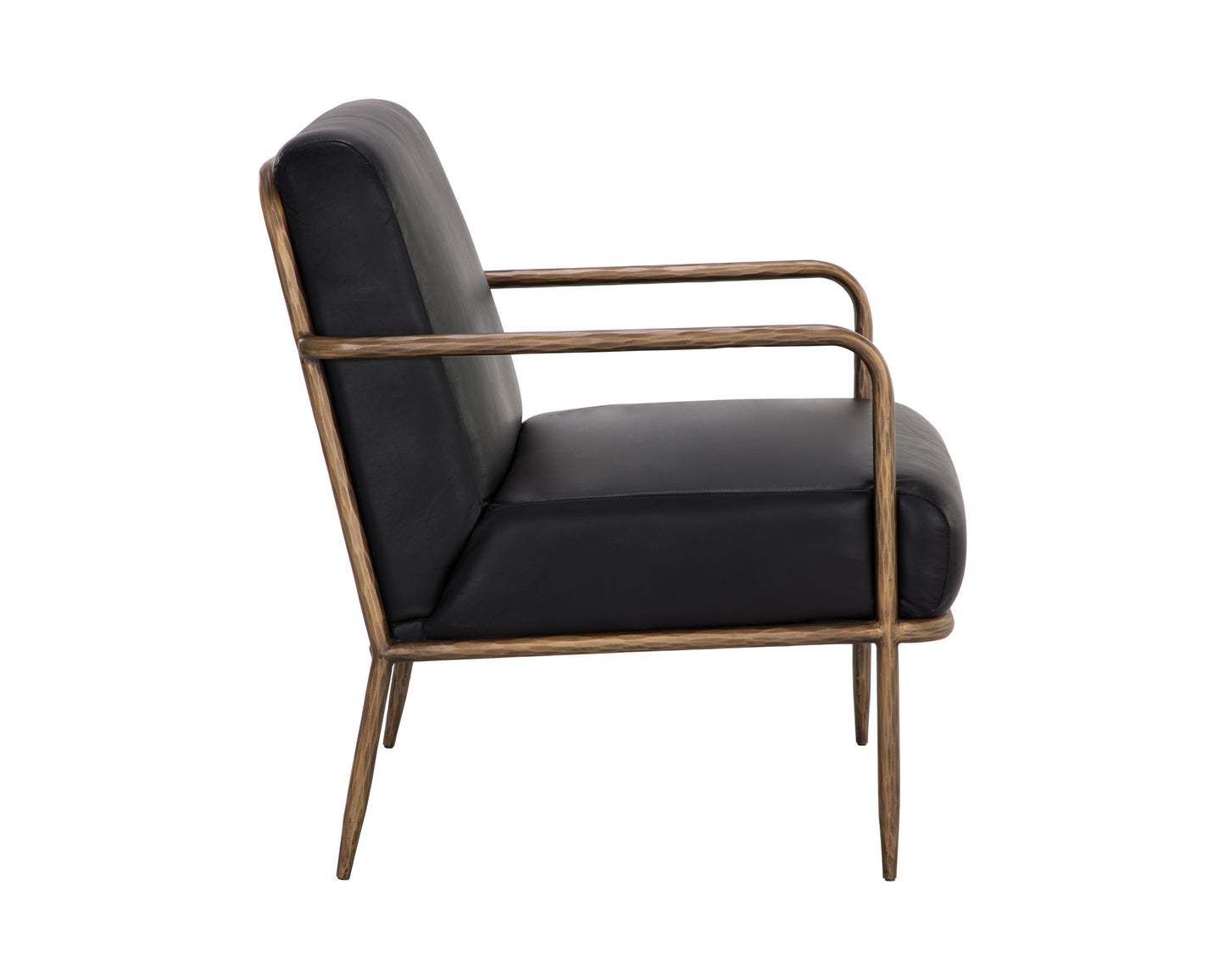 NAHLA LATHAN LOUNGE CHAIR - CHARCOAL BLACK LEATHER
