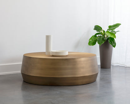 NAHLA CREED COFFEE TABLE - LARGE - ANTIQUE GOLD