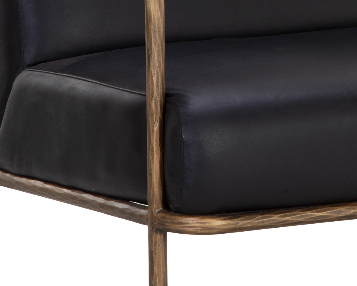NAHLA LATHAN LOUNGE CHAIR - CHARCOAL BLACK LEATHER