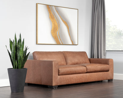 NAHLA BAYLOR SOFA - MARSEILLE CAMEL LEATHER