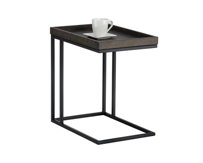 NAHLA ARDEN C-SHAPED SIDE TABLE - BLACK - CHARCOAL GREY