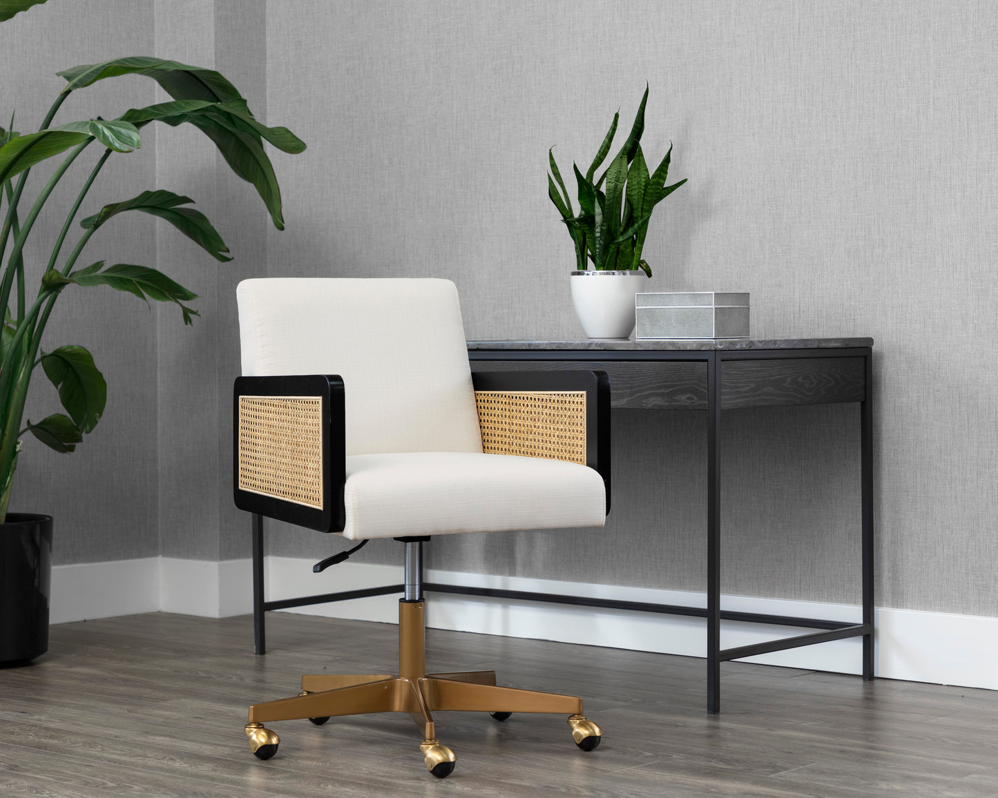 NAHLA CLAUDETTE OFFICE CHAIR - LINOSO IVORY