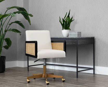 NAHLA CLAUDETTE OFFICE CHAIR - LINOSO IVORY