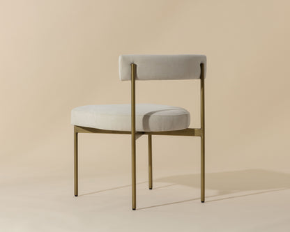 NAHLA SENECA DINING CHAIR - ANTIQUE BRASS - DANNY IVORY