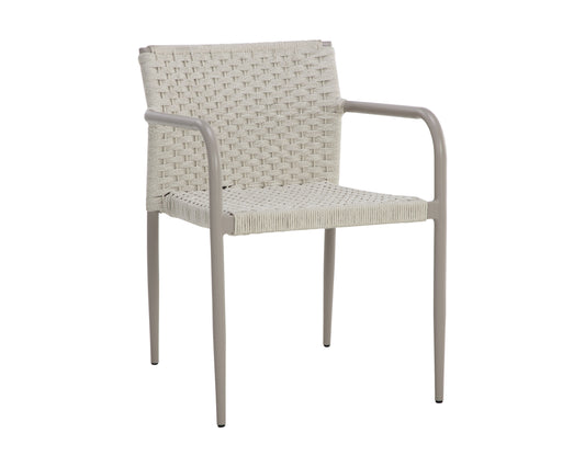 NAHLA CASELLA STACKABLE DINING ARMCHAIR - GREIGE - CREAM