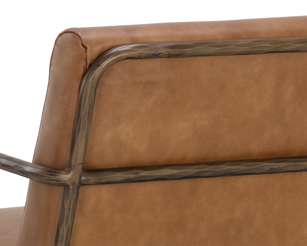 NAHLA LATHAN LOUNGE CHAIR - TAN LEATHER