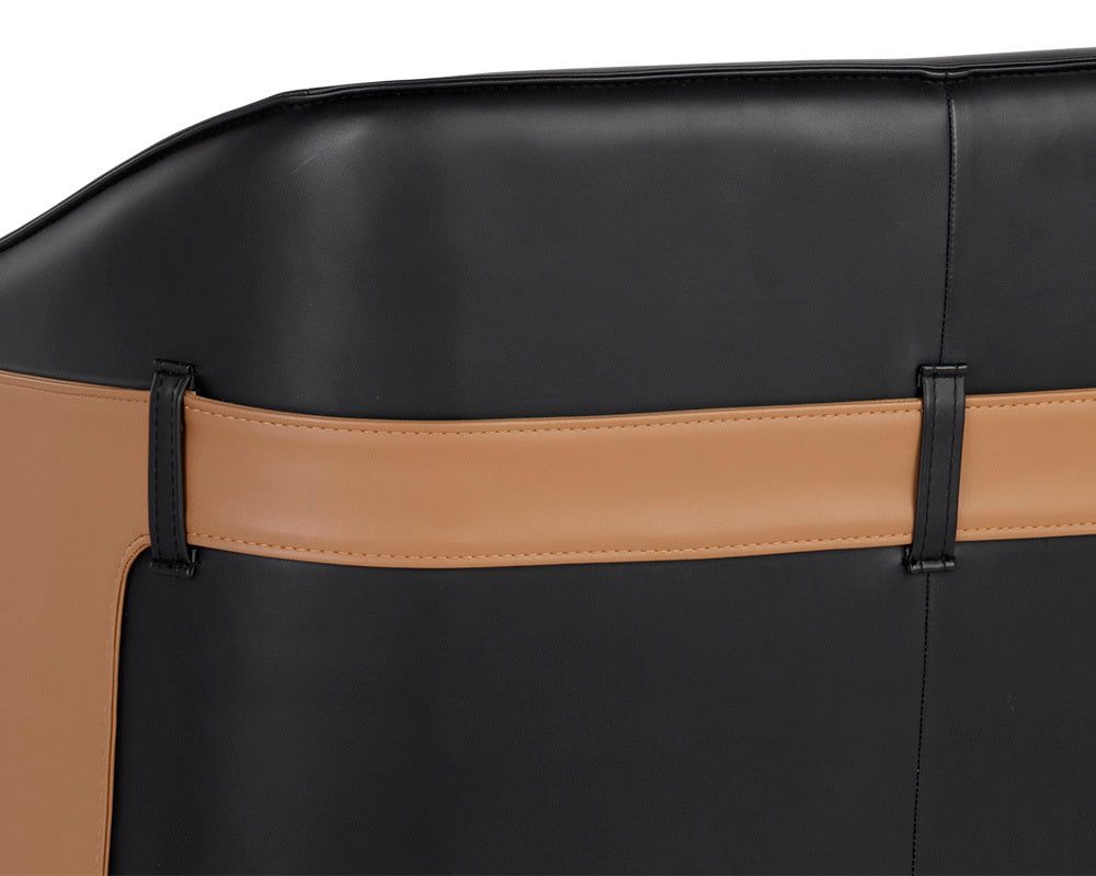NAHLA CARTER LOUNGE CHAIR - NAPA BLACK / NAPA COGNAC