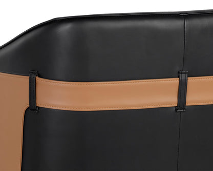 NAHLA CARTER LOUNGE CHAIR - NAPA BLACK / NAPA COGNAC