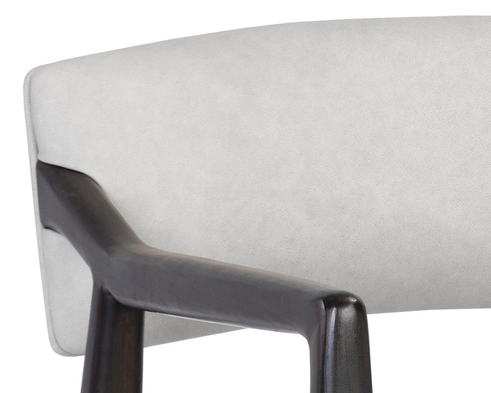 NAHLA KEAGAN LOUNGE CHAIR - SALOON LIGHT GREY LEATHER