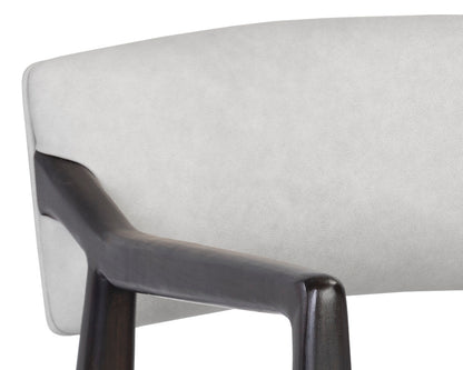 NAHLA KEAGAN LOUNGE CHAIR - SALOON LIGHT GREY LEATHER