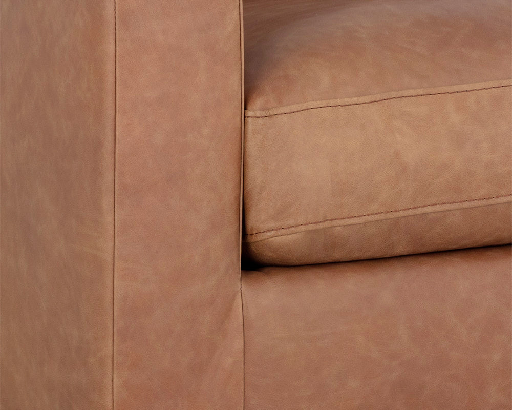 NAHLA BAYLOR ARMCHAIR - MARSEILLE CAMEL LEATHER